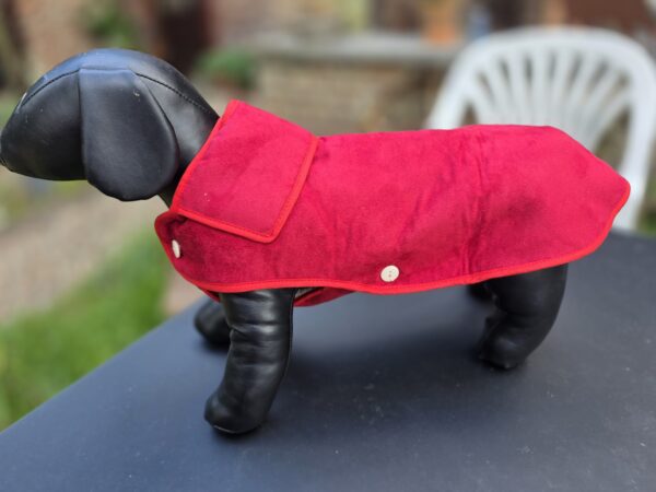 Faux Suede Coat 39 cm Burgundy