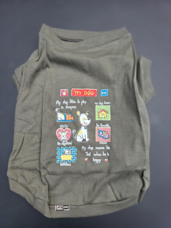 T shirt pour chien Kaki